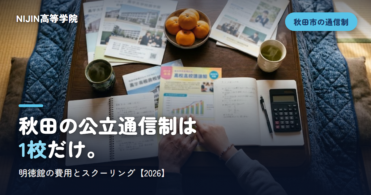 秋田の公立通信制は 1校だけ。