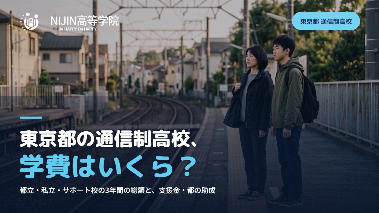 東京都の通信制高校、学費はいくら？都立・私立・サポート校の3年間の総額と、支援金・都の助成
